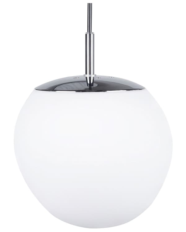 Taklampe Hvitt Glass Sølvfargede Elementer Uregelmessig Form 1 lys Moderne