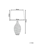 Miniatyrbilde 3 av 10: Bordlampe Grønn Keramikk 57 cm Lampeskjerm i stoff Lampefot med riflet struktur Moderne design Belysning Nattlampe