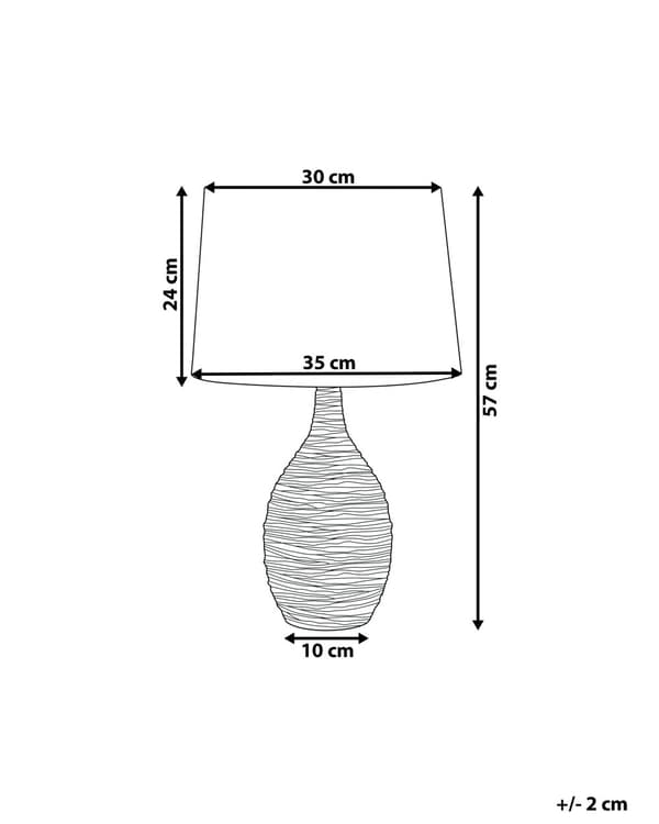Bordlampe Grønn Keramikk 57 cm Lampeskjerm i stoff Lampefot med riflet struktur Moderne design Belysning Nattlampe