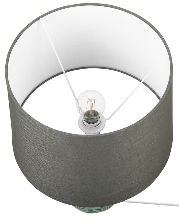Bordlampe Grønn Keramikk 57 cm Lampeskjerm i stoff Lampefot med riflet struktur Moderne design Belysning Nattlampe