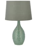 Miniatyrbilde 1 av 10: Bordlampe Grønn Keramikk 57 cm Lampeskjerm i stoff Lampefot med riflet struktur Moderne design Belysning Nattlampe