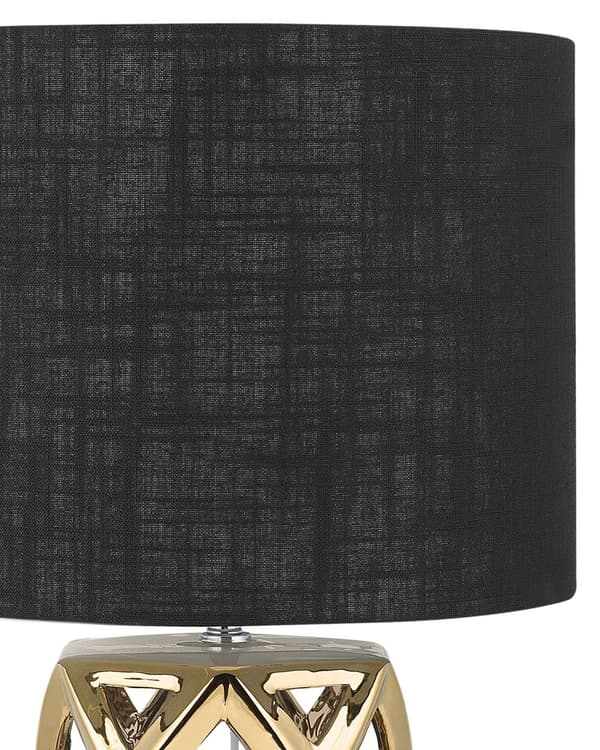 Bordlampe Gull Keramikk 71 cm Stoffskjerm Geometrisk Moderne Minimalistisk Stil