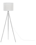 Miniatyrbilde 6 av 11: Gulvlampe Sølv Metall 148 cm Tripod Stativ Hvit Stoff Trommeskjerm
