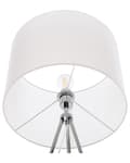 Miniatyrbilde 7 av 11: Gulvlampe Sølv Metall 148 cm Tripod Stativ Hvit Stoff Trommeskjerm
