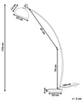 Miniatyrbilde 3 av 11: Gulvlampe Svart Metall 155 cm Justerbar lampeskjerm Halvrund form Dekorativ Innredning Moderne design