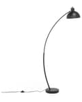 Miniatyrbilde 4 av 11: Gulvlampe Svart Metall 155 cm Justerbar lampeskjerm Halvrund form Dekorativ Innredning Moderne design