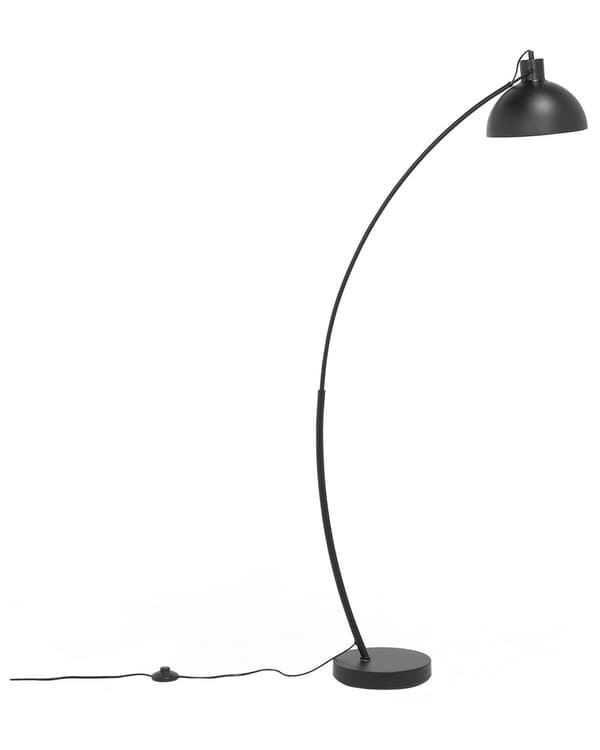 Gulvlampe Svart Metall 155 cm Justerbar lampeskjerm Halvrund form Dekorativ Innredning Moderne design