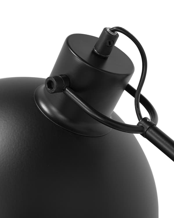 Gulvlampe Svart Metall 155 cm Justerbar lampeskjerm Halvrund form Dekorativ Innredning Moderne design