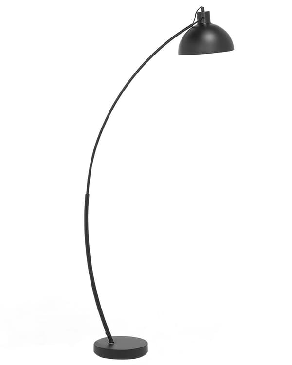 Gulvlampe Svart Metall 155 cm Justerbar lampeskjerm Halvrund form Dekorativ Innredning Moderne design