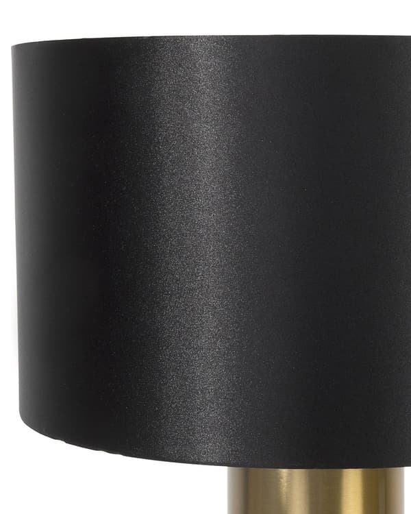Bordlampe Svart Gull Metall Stoff 61 x 40 cm Rund base Trommeskjerm Dekorativ Belysning Nattbordslampe Moderne Klassisk