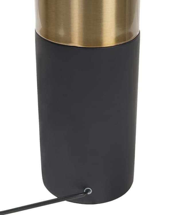 Bordlampe Svart Gull Metall Stoff 61 x 40 cm Rund base Trommeskjerm Dekorativ Belysning Nattbordslampe Moderne Klassisk