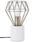 Miniatyrbilde 5 av 9: Bordlampe Nattbordslampe Messing Metall Diamond Bur Skjerm Rund Sokkel Marmor utseende