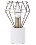 Miniatyrbilde 1 av 9: Bordlampe Nattbordslampe Messing Metall Diamond Bur Skjerm Rund Sokkel Marmor utseende