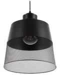 Miniatyrbilde 4 av 8: Pendellampe i svart metallnett Vintage Industriell Design Taklampe