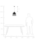 Miniatyrbilde 8 av 8: Pendellampe i svart metallnett Vintage Industriell Design Taklampe