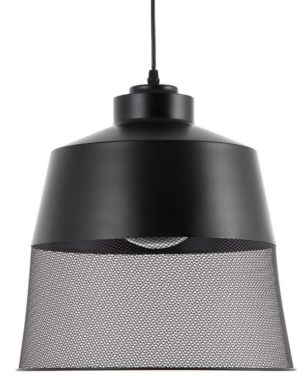 Pendellampe i svart metallnett Vintage Industriell Design Taklampe