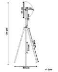 Miniatyrbilde 3 av 11: Gulvlampe Svart med Gullmetall 170 cm Stativfot Justerbar Åpen Skjerm Industriell Design