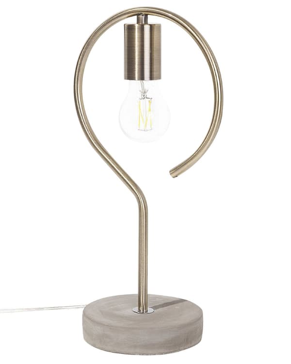 Bordlampe Messingfarget Metall Betongfot Industriell
