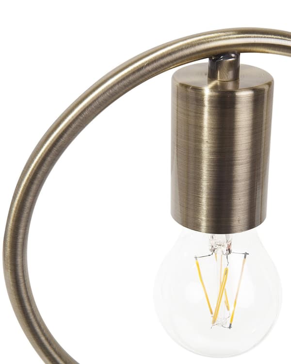 Bordlampe Messingfarget Metall Betongfot Industriell