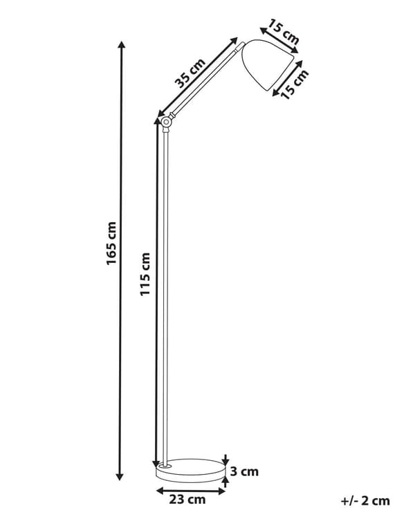 Gulvlampe Hvit Metall 165 cm Betongbase Svingarm Justerbar lampeskjerm Gjennomsiktig ledning Moderne Industriell stil