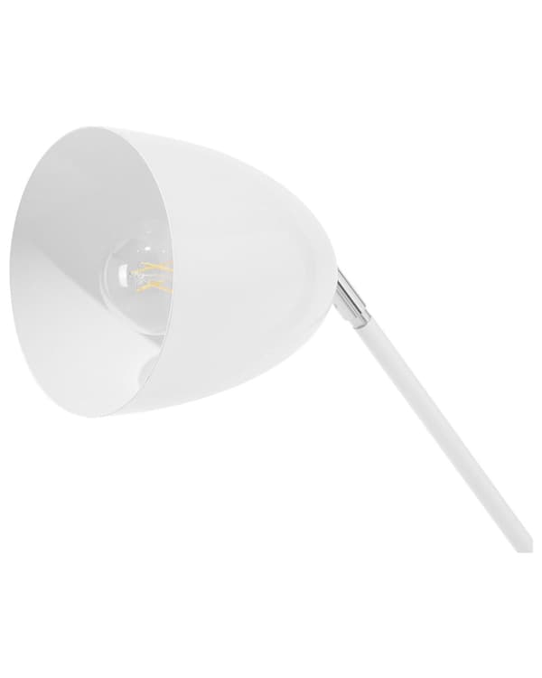 Gulvlampe Hvit Metall 165 cm Betongbase Svingarm Justerbar lampeskjerm Gjennomsiktig ledning Moderne Industriell stil