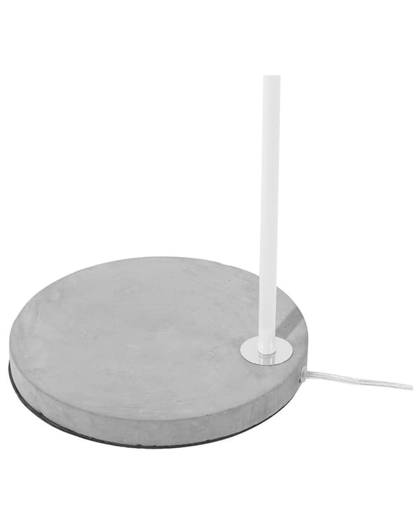 Gulvlampe Hvit Metall 165 cm Betongbase Svingarm Justerbar lampeskjerm Gjennomsiktig ledning Moderne Industriell stil
