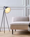 Miniatyrbilde 2 av 11: Gulvlampe i Svart Metall 128 cm Stativ Justerbar Skjerm