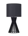 Miniatyrbilde 1 av 9: Bordlampe Svart Tre Tekstil Lampeskjerm Moderne Design