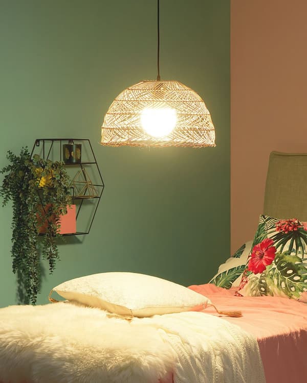 Pendellampe Naturlig Flettet Rotting Klokkeformet Hengelampe Boho stil