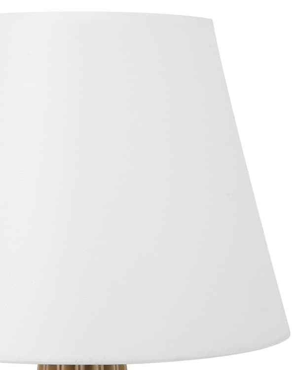 Bordlampe med Lyst Tre Sokkel og Hvit Lampeskjerm Stoff Moderne Design