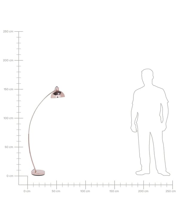 Gulvlampe Kobber Metall 155 cm Justerbar lampeskjerm Halvrund form Dekorativ Innredning Moderne design