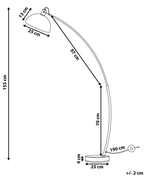 Gulvlampe Sølv Metall 155 cm Justerbar lampeskjerm Halvrund form Dekorativ Innredning Moderne design