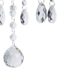 Miniatyrbilde 7 av 9: Taklampe sølvmetall 185 cm høyglans dekorativ klar krystall 5 lamper Glam