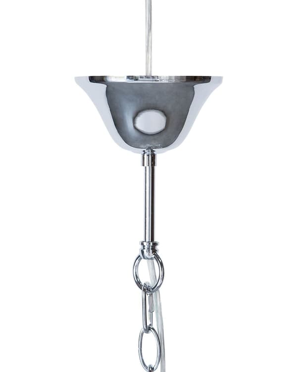 Taklampe sølvmetall 185 cm høyglans dekorativ klar krystall 5 lamper Glam