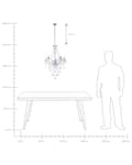 Miniatyrbilde 9 av 9: Taklampe sølvmetall 185 cm høyglans dekorativ klar krystall 5 lamper Glam