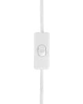 Miniatyrbilde 11 av 11: Bordlampe Nattbordslampe Hvit keramikksokkel Rund trommeskjerm i polycotton