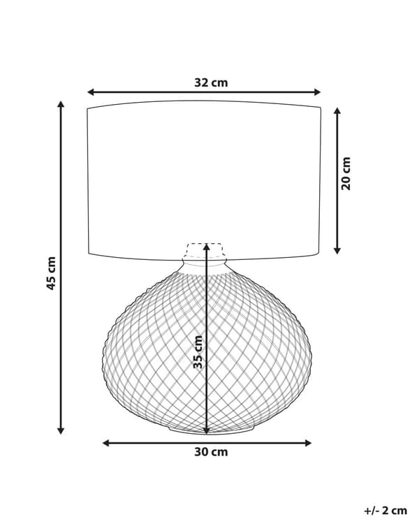 Bordlampe Sølv Metall 55H cm Hvit Polycotton-skjerm Glam