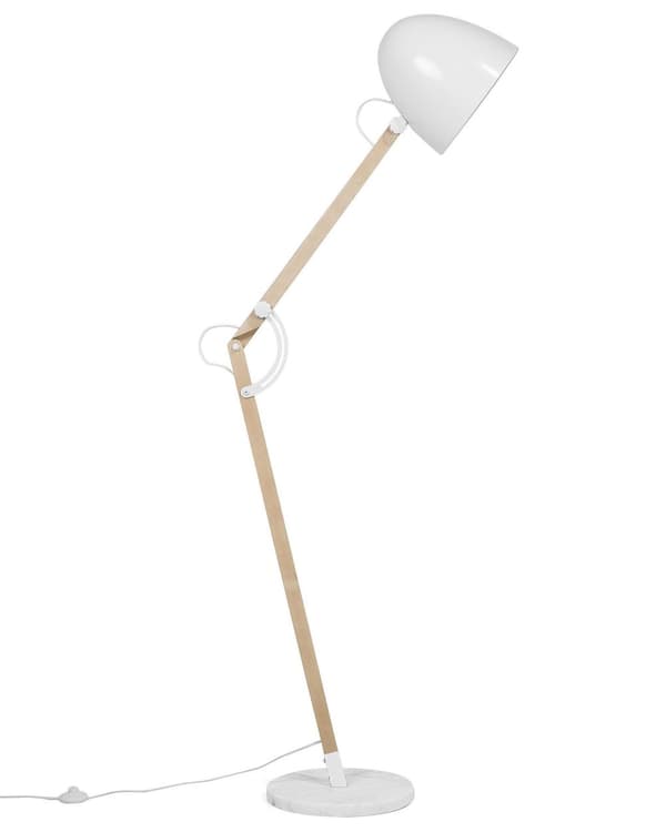 Gulvlampe Hvit Farge Metall 175 cm Justerbar Industriell