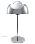 Miniatyrbilde 5 av 10: Bordlampe Nattbordslampe Sølv Metall 44 cm Rund Sokkel Kuppel Skjerm Industriell