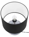 Miniatyrbilde 6 av 11: Bordlampe Sølvkeramikk 42H cm Svart polybomullsskjerm Ribbet sokkel Moderne