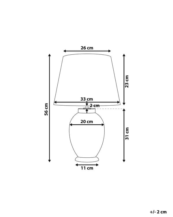 Bordlampe Nattbord Lyseblå Blå Keramisk Sokkel Hvit Polyester Rund