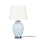 Miniatyrbilde 4 av 11: Bordlampe Nattbord Lyseblå Blå Keramisk Sokkel Hvit Polyester Rund