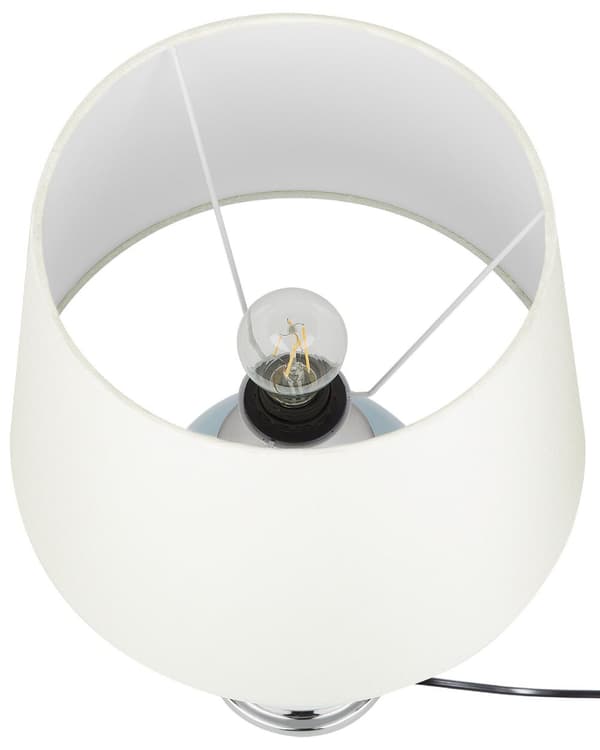 Bordlampe Nattbord Lyseblå Blå Keramisk Sokkel Hvit Polyester Rund