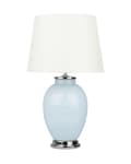 Miniatyrbilde 1 av 11: Bordlampe Nattbord Lyseblå Blå Keramisk Sokkel Hvit Polyester Rund