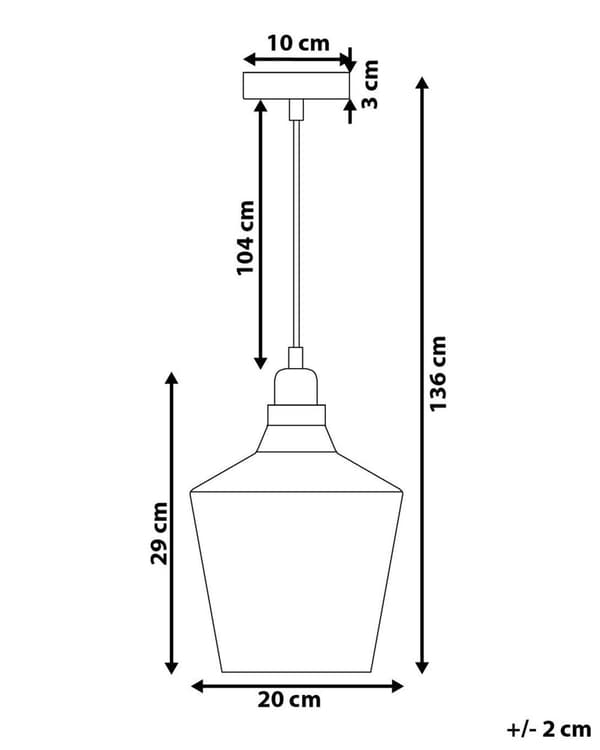 Pendellampe i gullfarget glass Moderne industriell taklampe