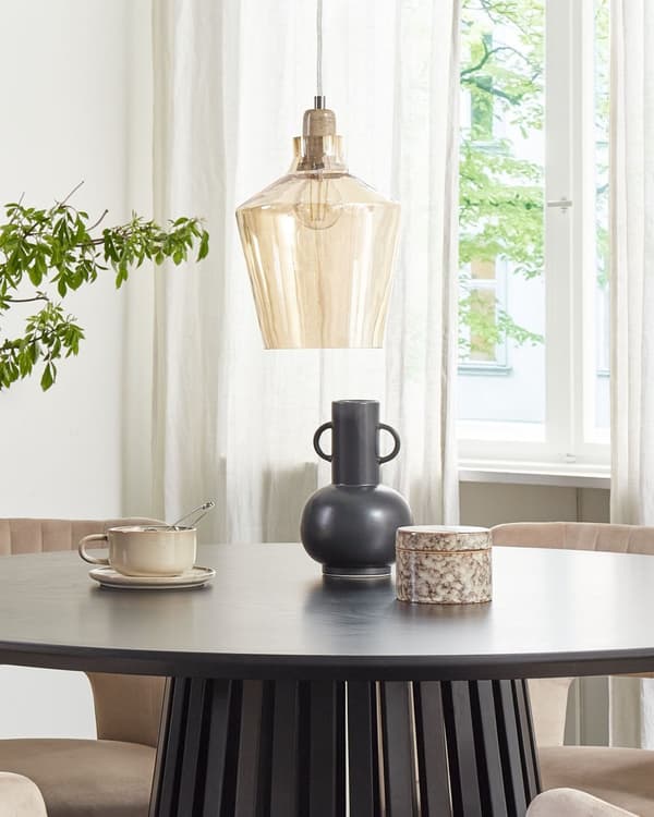 Pendellampe i gullfarget glass Moderne industriell taklampe
