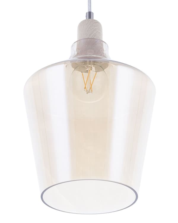 Pendellampe i gullfarget glass Moderne industriell taklampe