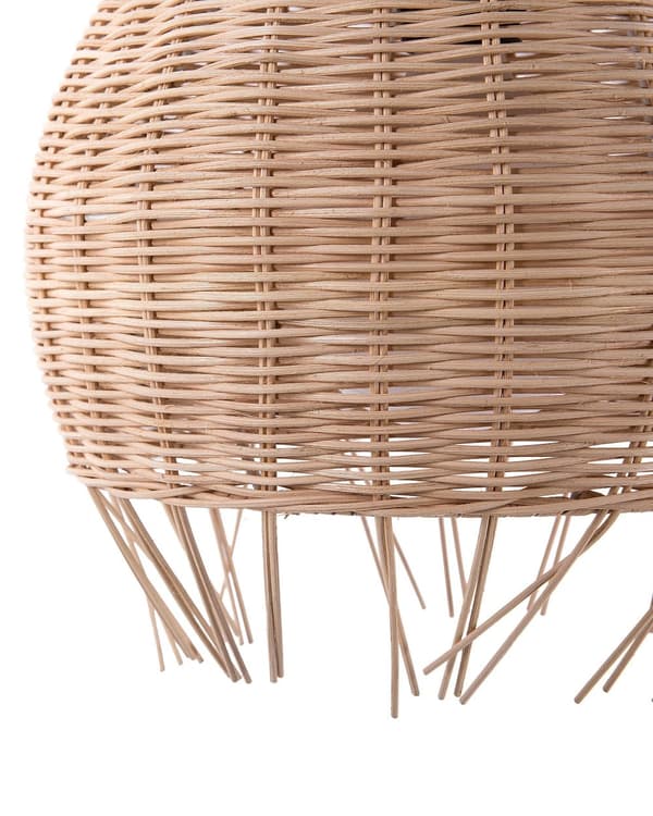Pendellampe Brun Rotting ø 27 cm Rund form Kuppel Dekorativ Belysning Stemningsfullt lys Stue Spisestue Soverom Boho