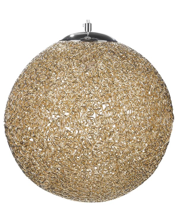 Pendellampe Gyllen Aluminium med Rund Kuleform Moderne