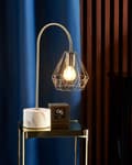 Miniatyrbilde 2 av 9: Bordlampe Skrivebordslys Messing Metall Diamantform Rund Base Marmoreffekt